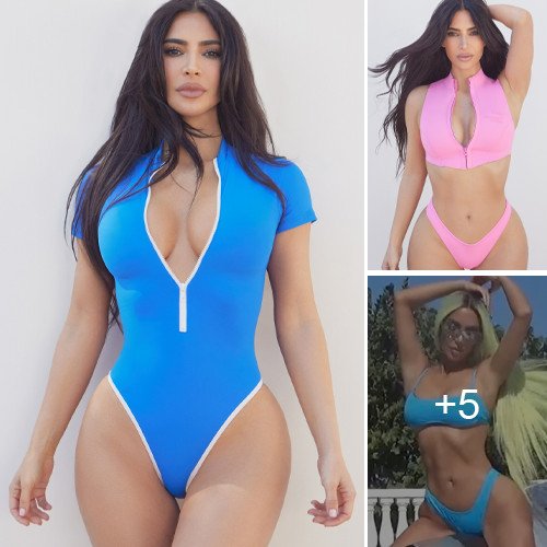 Kim Kardashian flaunts curves in Skims zip-up bikini top in latest photo shoot