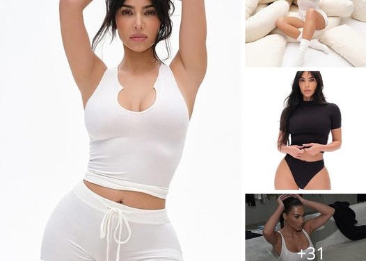 Kim Kardashian showcases her sculpted physique in all-black and white outfits in sultry new SKIMS shoot