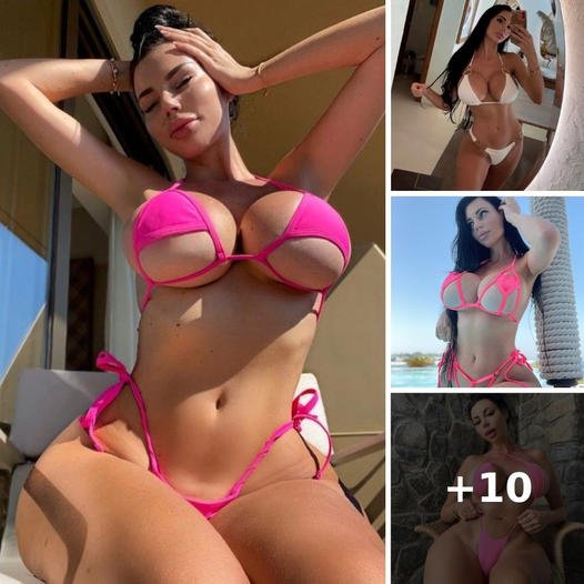 Model with H-cup bust and £30k of plastic surgery jiggles curves in micro-ʙικιɴι