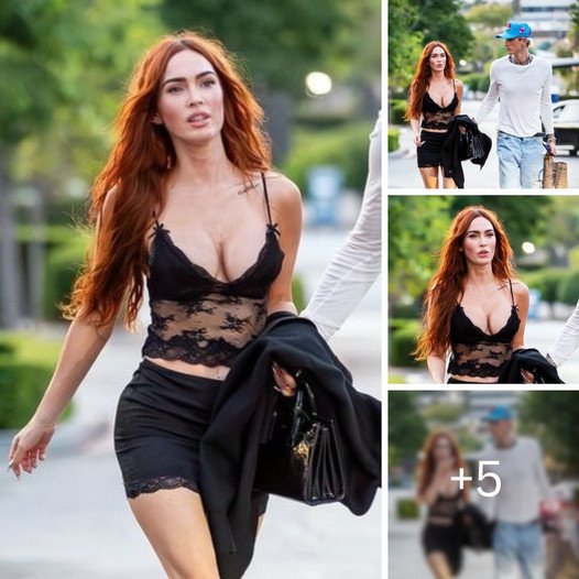Megan Fox sizzles in lingerie and stripper heels as she reunites with Machine Gun Kelly
