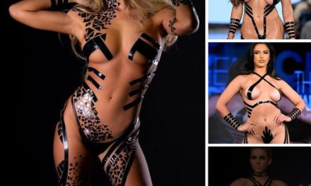 STICKY SITUATION Duct tape swimwear inventor shows how the jaw-dropping looks are made on naked models (but how the hell do you take it off?)