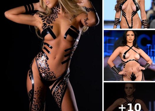 STICKY SITUATION Duct tape swimwear inventor shows how the jaw-dropping looks are made on naked models (but how the hell do you take it off?)