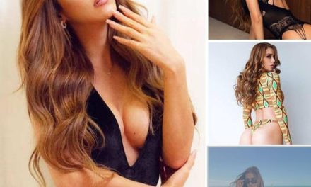 ‘World’s sexiest weather girl’ slips into lace bodysuit and thong for racy snaps