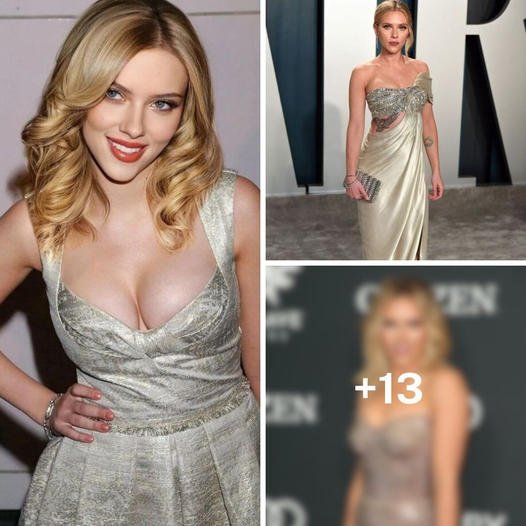 Scarlett Johansson Stuns in Enchanting Golden Dresses
