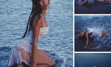 Megan Fox Posed in a Soaking Wet White Minidress on the Beach