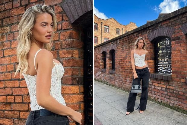 Molly Smith of Love Island leaves jaws dropping in white lace corset sans bra