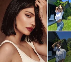 Kylie Jenner shows off tiny waist in white crop top as her shrinking frame drowns in baggy jeans for new pics